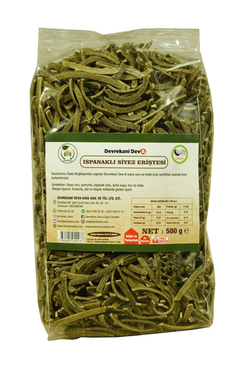 Ispanaklı Siyez Eriştesi 500 Gr