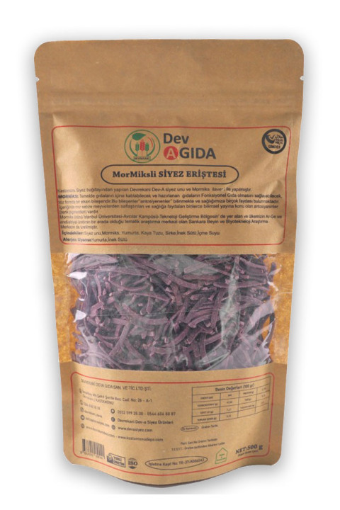 Mormiksli Siyez Erişte 500 Gr (Aç-Kapa Ambalaj)