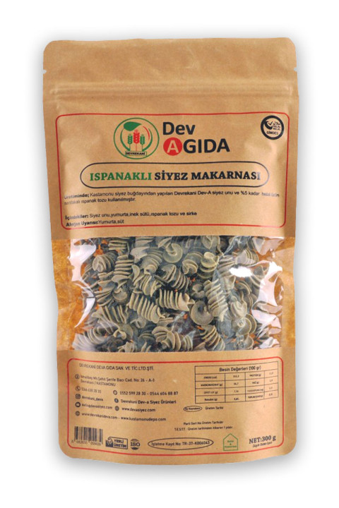 Ispanaklı Siyez Makarnası 300g (Aç-Kapa Ambalaj)