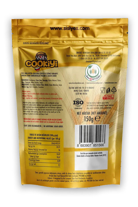 Sisiyes Cookiyi Siyez Kurabiye 150Gr