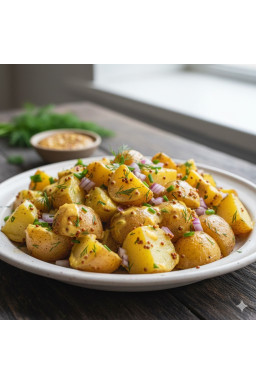 Hardal soslu patates salatası