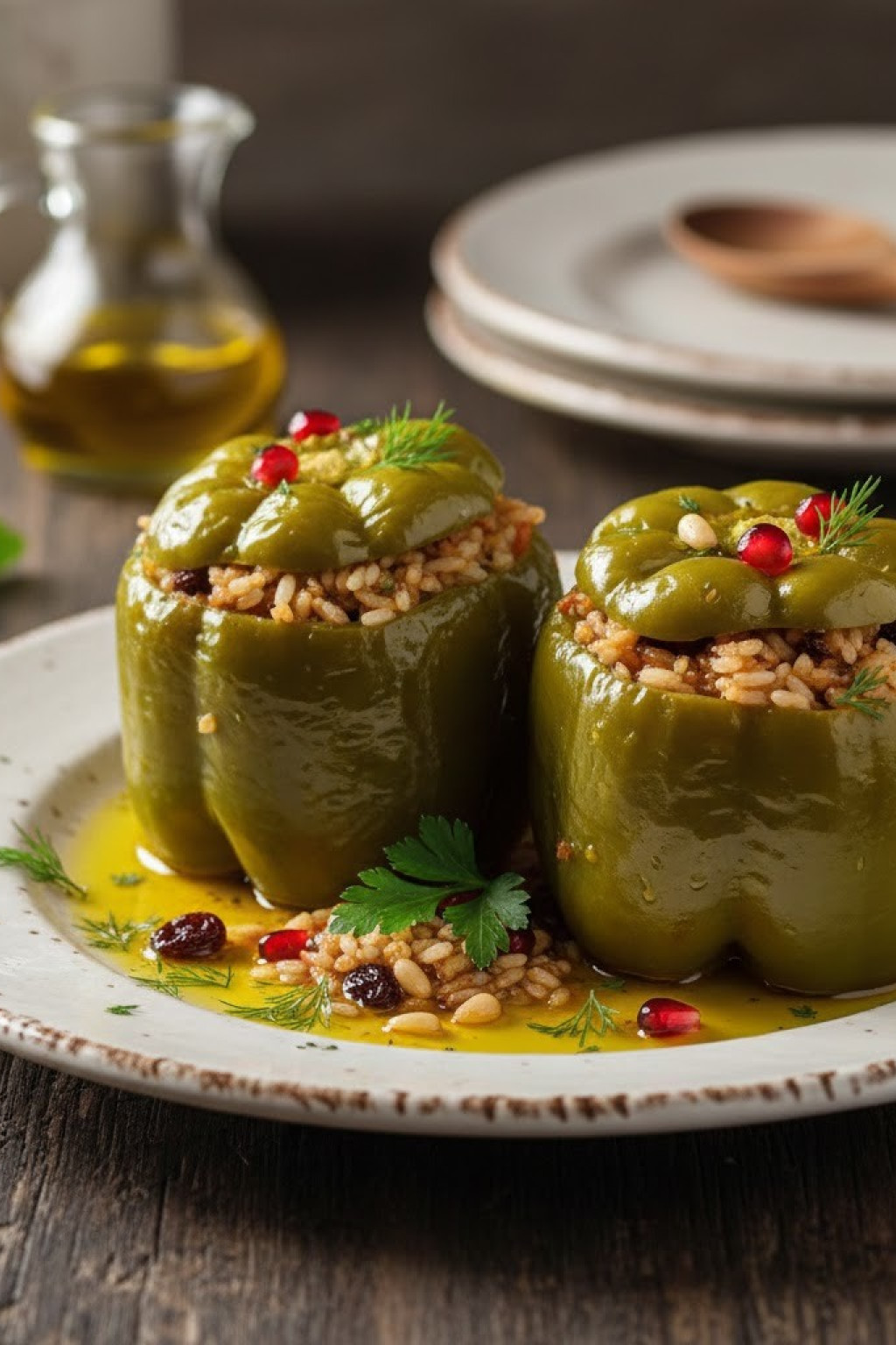 Zeytinyağlı biber dolma