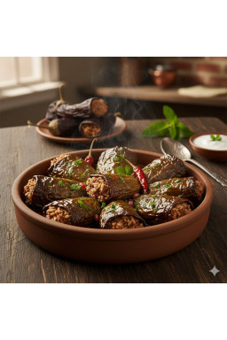 zeytinyağlı kuru patlıcan dolma (5 adet)